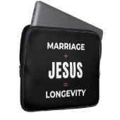 Ehe + Jesus = Langlebigkeit Laptopschutzhülle (Vorne Rechts)