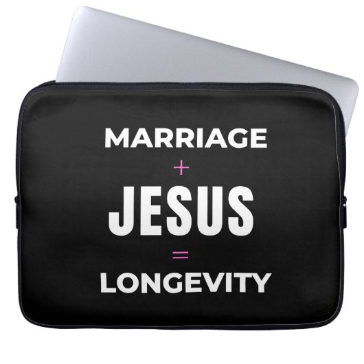 Ehe + Jesus = Langlebigkeit Laptopschutzhülle (Vorderseite)