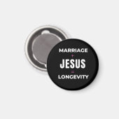 Ehe + Jesus = Langlebigkeit Magnet (Vorderseite/Rückseite)