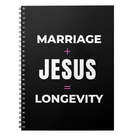 Ehe + Jesus = Langlebigkeit Notizblock (Vorderseite)