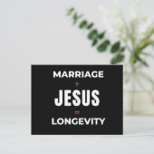 Ehe + Jesus = Langlebigkeit Postkarte (Stehend Vorderseite)
