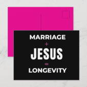 Ehe + Jesus = Langlebigkeit Postkarte (Vorne/Hinten)