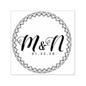 Ehe Logo Double Simple Heart Circular SelfTinte Permastempel (Design)