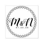 Ehe Logo Double Simple Heart Circular SelfTinte Permastempel (Design)