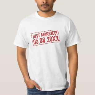 Ehe lustiges T-Shirt mit Briefmarke zum Hochzeitst