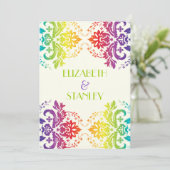 Ehe mit Regenbogenfarben Einladung (Stehend Vorderseite)