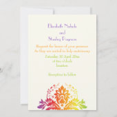 Ehe mit Regenbogenfarben Einladung (Rückseite)