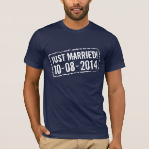 Ehe mit Shirt mit Hochzeitstag Briefmarke