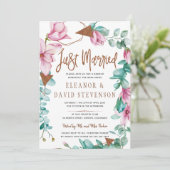 Ehe Typografie Blumenrosa Hochzeitsbrunch Einladung (Stehend Vorderseite)