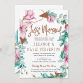 Ehe Typografie Blumenrosa Hochzeitsbrunch Einladung (Vorne/Hinten)