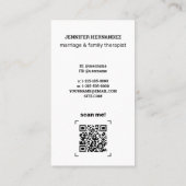 Ehe und Familientherapeut Custom QR Visitenkarte (Rückseite)