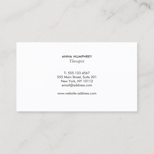 Ehe und Familientherapeut Visitenkarte (Rückseite)