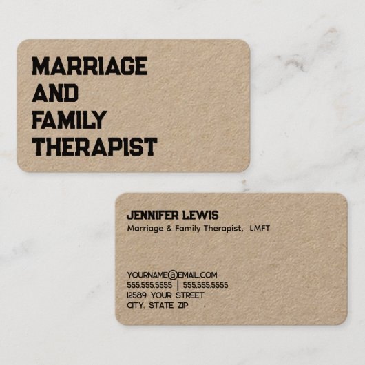 Ehe und Familientherapeut Visitenkarte (Vorne/Hinten)