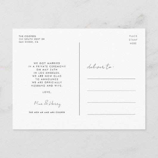 Ehe Vintage Schreibmaschine Hochzeit Foto Postkarte (Rückseite)