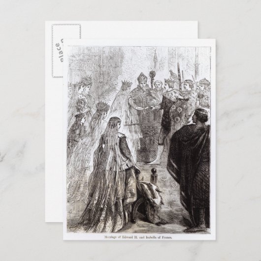 Ehe von Edward II. und Isabella von Frankreich Postkarte (Vorne/Hinten)