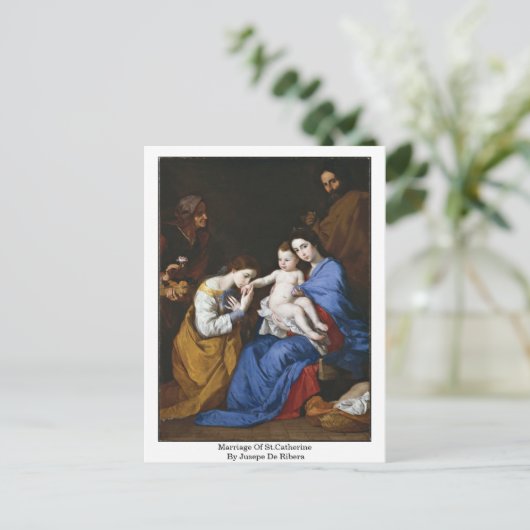 Ehe von St. Catherine durch Jusepe de Ribera Postkarte (Stehend Vorderseite)