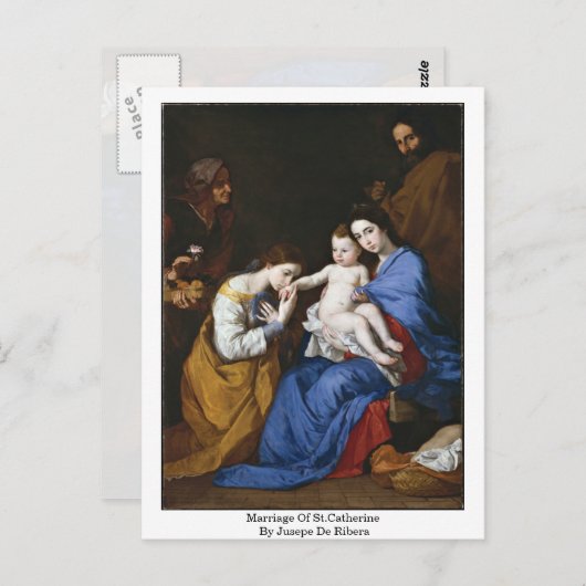 Ehe von St. Catherine durch Jusepe de Ribera Postkarte (Vorne/Hinten)