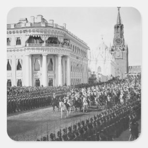 Ehe von Zar Nicholas (1868-1918) zu Alexandra Quadratischer Aufkleber