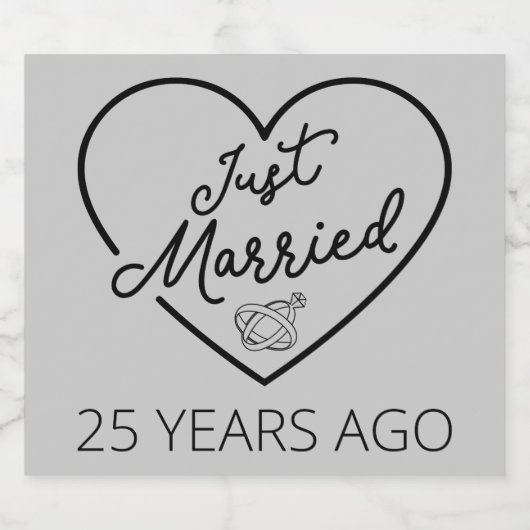 Ehe vor 25 Jahren III Schaumweinetikett (Einzelnes Label)