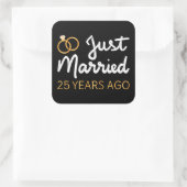 Ehe vor 25 Jahren IV Quadratischer Aufkleber (Tasche)