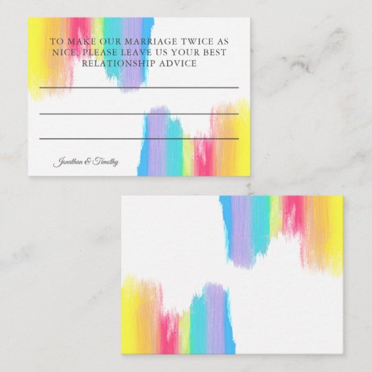 Eheberatung Elegante Moderne Rainbow Hochzeit Begleitkarte (Vorne/Hinten)