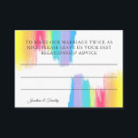 Eheberatung Elegante Moderne Rainbow Hochzeit Begleitkarte<br><div class="desc">Schöne Empfehlung für Ihre Hochzeitsfeier mit hübschen,  künstlerischen Farbzügen voller heller Farbe. Diese farbenfrohen Karten sind perfekt für ein künstlerisches Paar oder eine schwule und lesbische Hochzeit. Die fröhliche Karte hat eine passende Rückseite.</div>