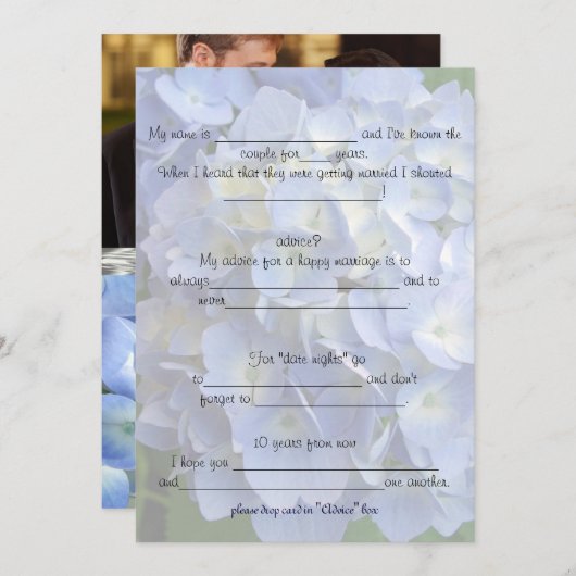 Eheberatung und Kommentare Hydrangea Einladung (Vorne/Hinten)