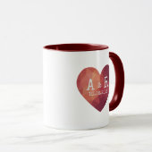 Ehedatum des roten Herzens Tasse (VorderseiteRechts)