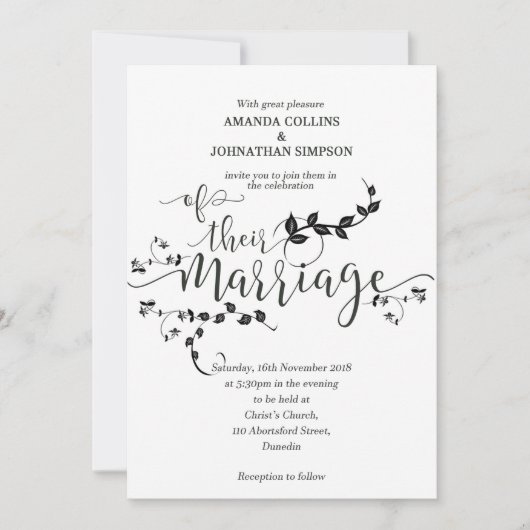 Ehefeier Einladung (Vorderseite)