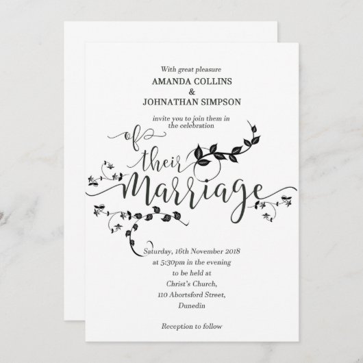 Ehefeier Einladung (Vorne/Hinten)