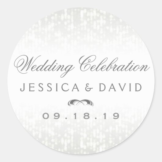 Ehefeiern Runde Namen und Datum Aufkleber (Vorderseite)