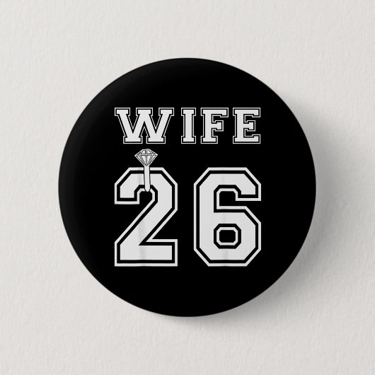 Ehefrau 2026 Ehemann passende Verlobungsfeier Button (Vorderseite)