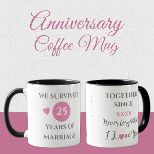 Ehefrau 25 Jahre Ehejahr rosa Tasse