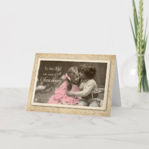 Ehefrau 45. Hochzeitstag Vintage Süßer Kuss Karte