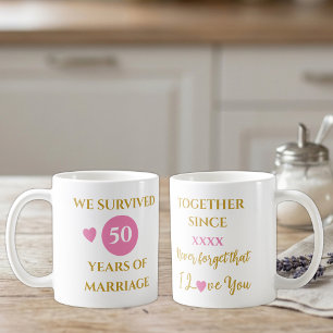 Ehefrau 50 Jahre Ehe - das letzte Jahr rosa Kaffeetasse