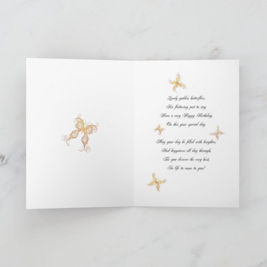 Ehefrau-60. Geburtstag mit goldenen Karte (Innenseite)