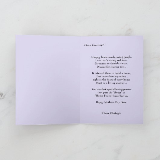 Ehefrau am Muttertag Karte (Innenseite)