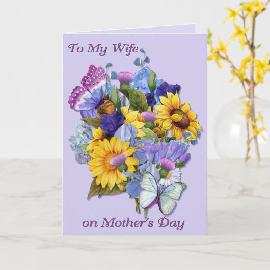 Ehefrau am Muttertag Karte (Gelbe Blume)