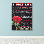 Ehefrau auf meinen Handballbrief | Liebe Quotes-Ge Leinwanddruck (Insitu (Holzboden))