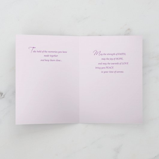 Ehefrau, Beileid, Lilac Karte (Innenseite)