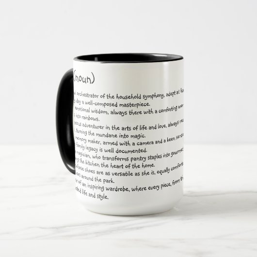 Ehefrau Benutzerdefinierte Tasse (Vorderseite Links)