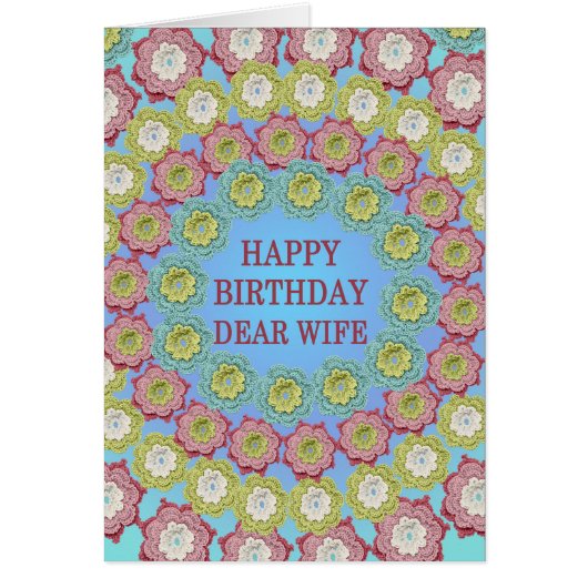 Ehefrau Birthday Crochet Blume (Vorne)