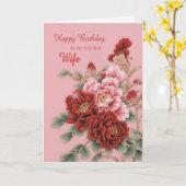 Ehefrau Birthday Peonies Karte (Gelbe Blume)