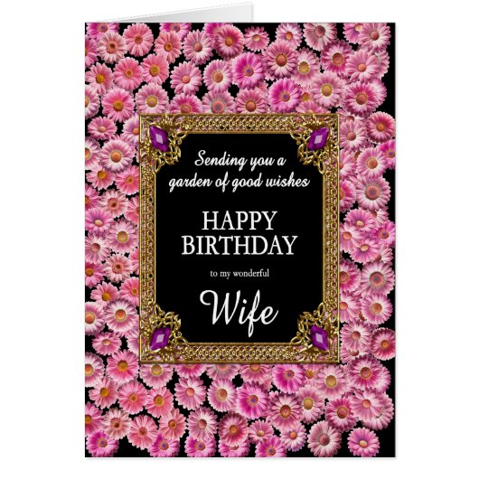 Ehefrau Birthday Pink Daisies (Vorne)