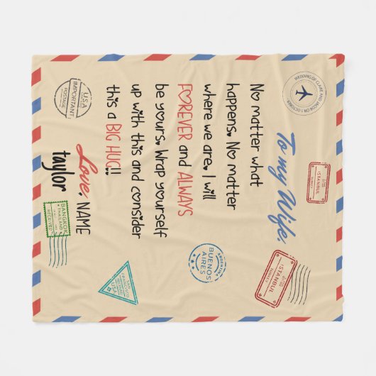 Ehefrau Blanket Design Hochzeitsgeschenk Fleecedecke (Vorderseite (Horizontal))