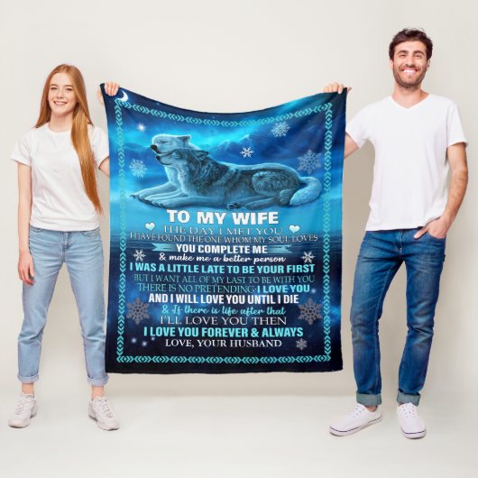 Ehefrau Blanket Wolf, Personalisiert zu meiner Ehe Fleecedecke (Beispiel)