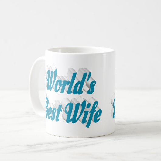 Ehefrau Blau Halbtext Kaffeetasse (Vorderseite Links)