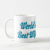 Ehefrau Blau Halbtext Kaffeetasse (Links)