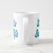 Ehefrau Blau Halbtext Riesenkaffee Tasse (Rückseite)