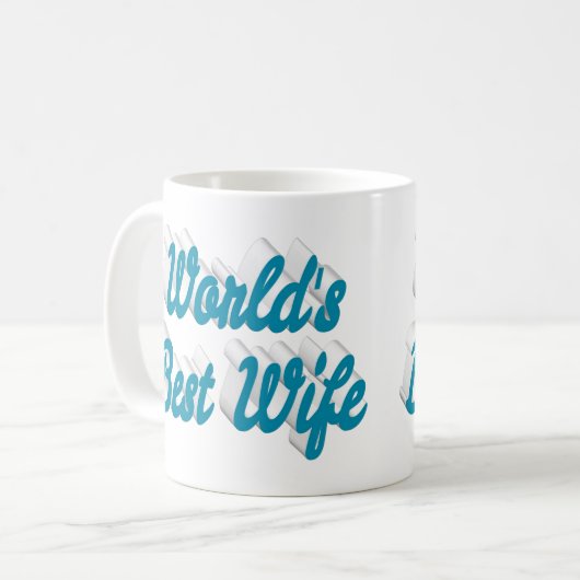 Ehefrau Blau Halbtext Tasse (Vorderseite Links)